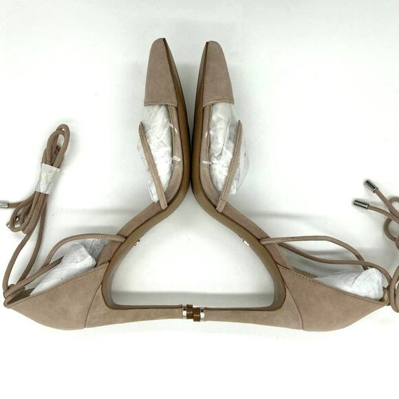 Kenneth Cole Heels NIB Women's Size 6.5M Dusty Rose Riley Suede Tie Vinyl - Picture 8 of 11